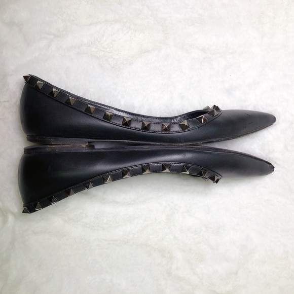 ❤️SOLD❤️Valentino rockstud balle flats so black 38 - Picture 3 of 8